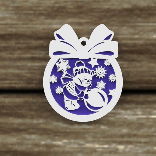 Christmas Ornaments vectors, Template Decoration SVG DXF Ai PDF