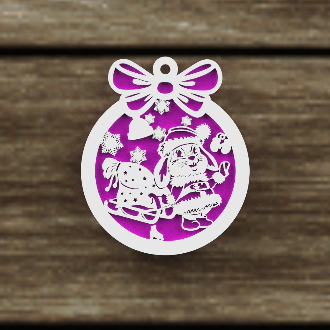 Christmas Ornaments vectors, Template Decoration SVG DXF Ai PDF