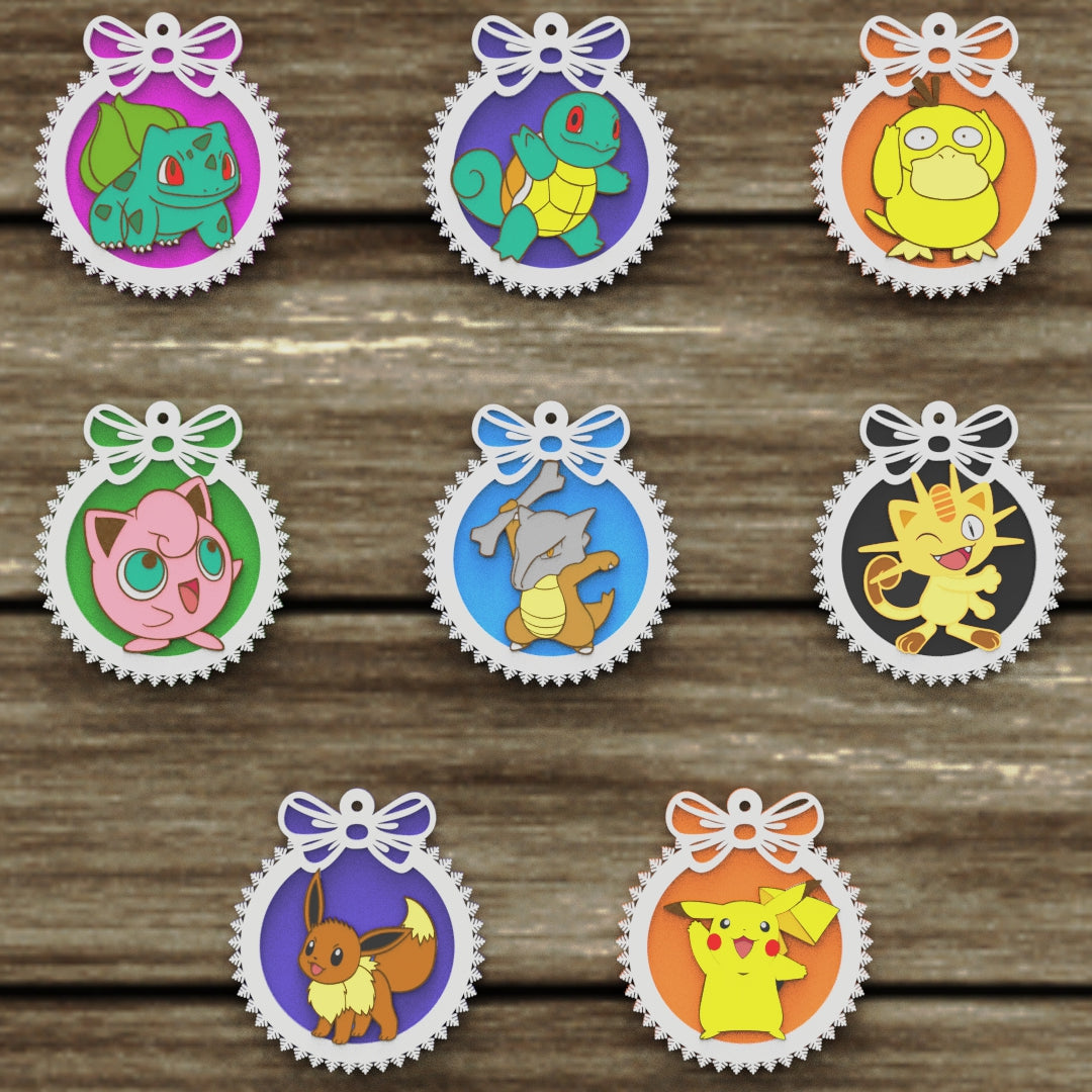 Christmas Ornaments vectors, Template Decoration SVG DXF Ai PDF