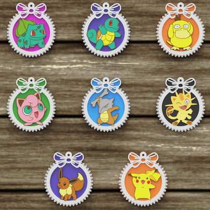 Christmas Ornaments vectors, Template Decoration SVG DXF Ai PDF