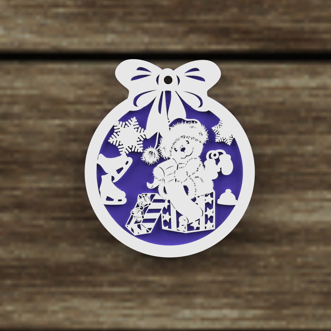 Christmas Ornaments vectors, Template Decoration SVG DXF Ai PDF