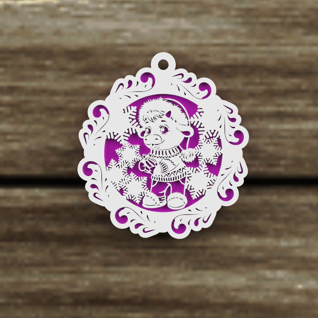 Christmas Ornaments vectors, Template Decoration SVG DXF Ai PDF