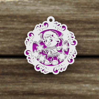 Christmas Ornaments vectors, Template Decoration SVG DXF Ai PDF