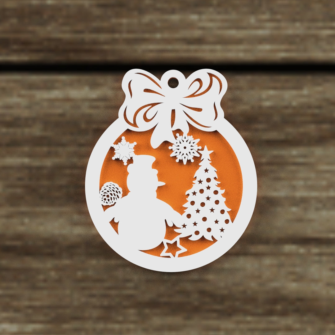 Christmas Ornaments vectors, Template Decoration SVG DXF Ai PDF