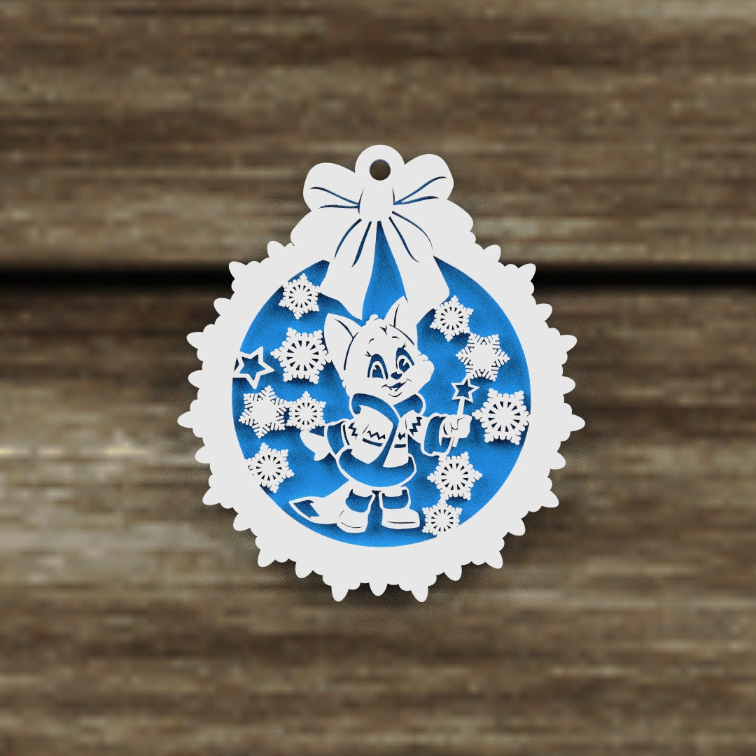 Christmas Ornaments vectors, Template Decoration SVG DXF Ai PDF