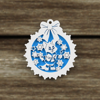 Christmas Ornaments vectors, Template Decoration SVG DXF Ai PDF