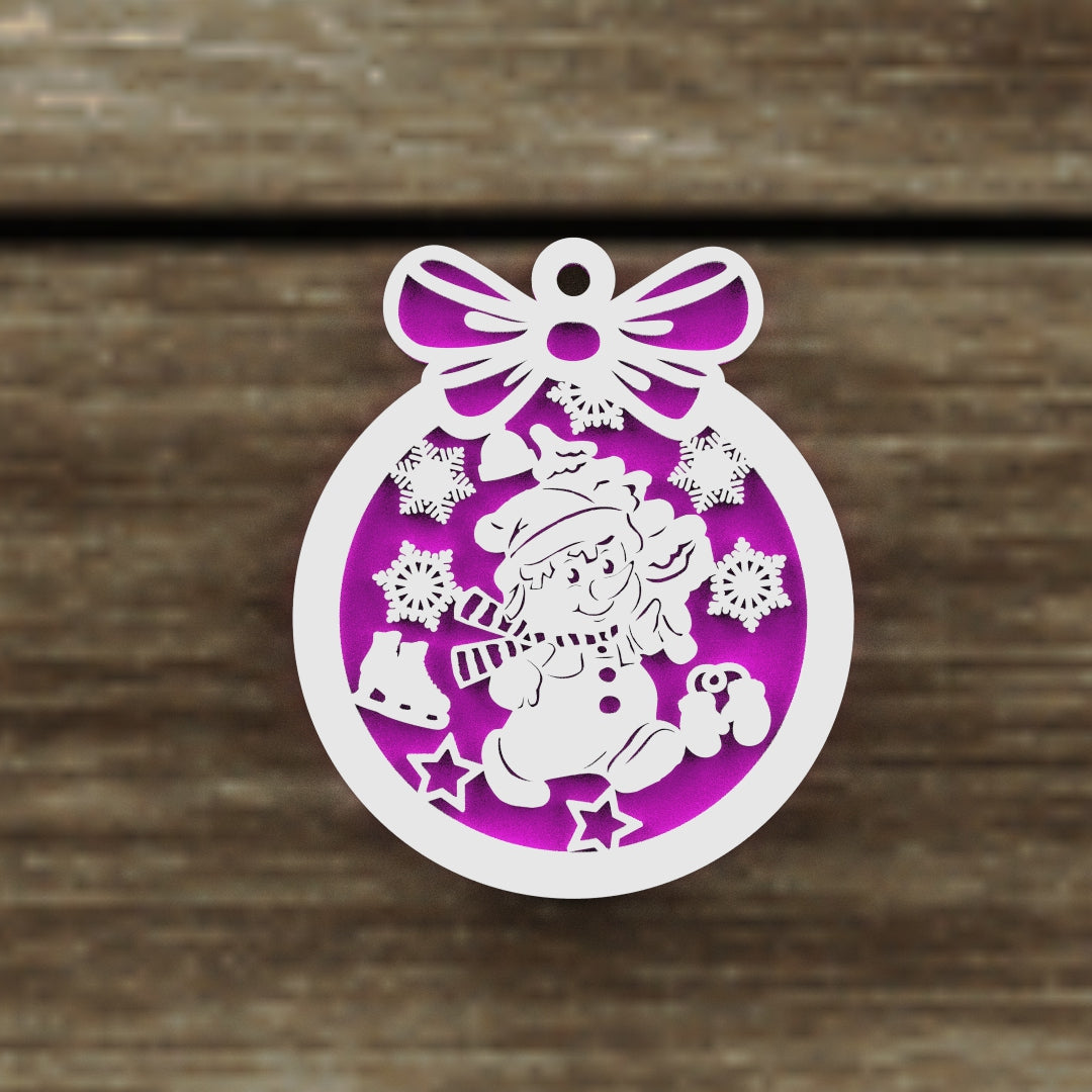 Christmas Ornaments vectors, Template Decoration SVG DXF Ai PDF