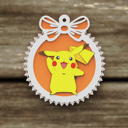 Christmas Ornaments vectors, Template Decoration SVG DXF Ai PDF