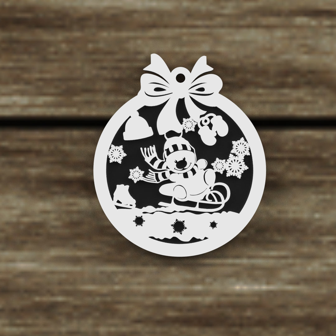 Christmas Ornaments vectors, Template Decoration SVG DXF Ai PDF