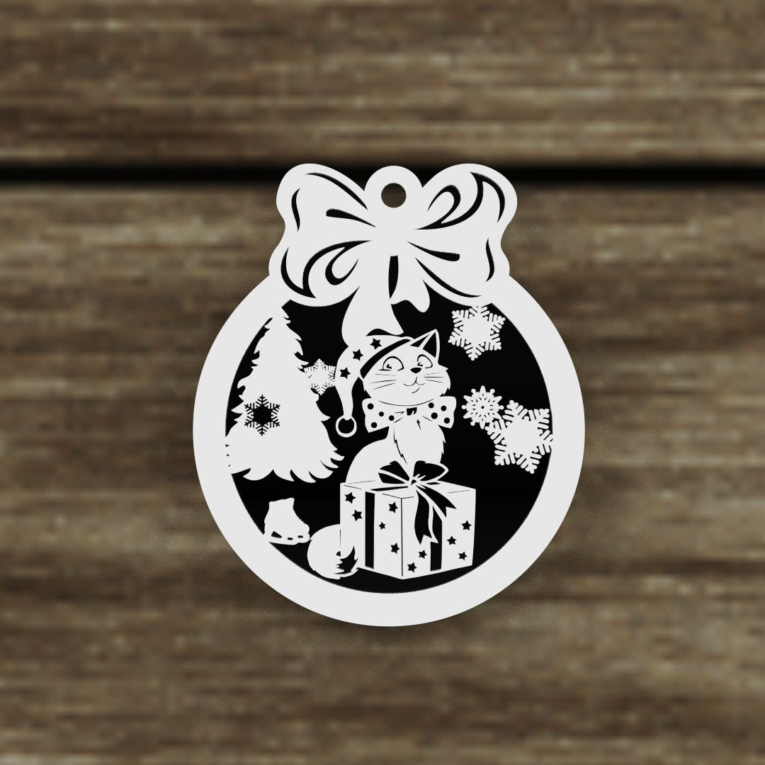 Christmas Ornaments vectors, Template Decoration SVG DXF Ai PDF