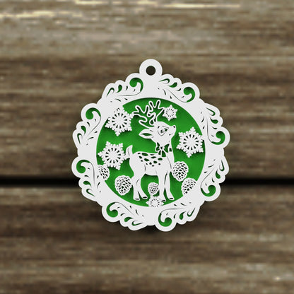 Christmas Ornaments vectors, Template Decoration SVG DXF Ai PDF