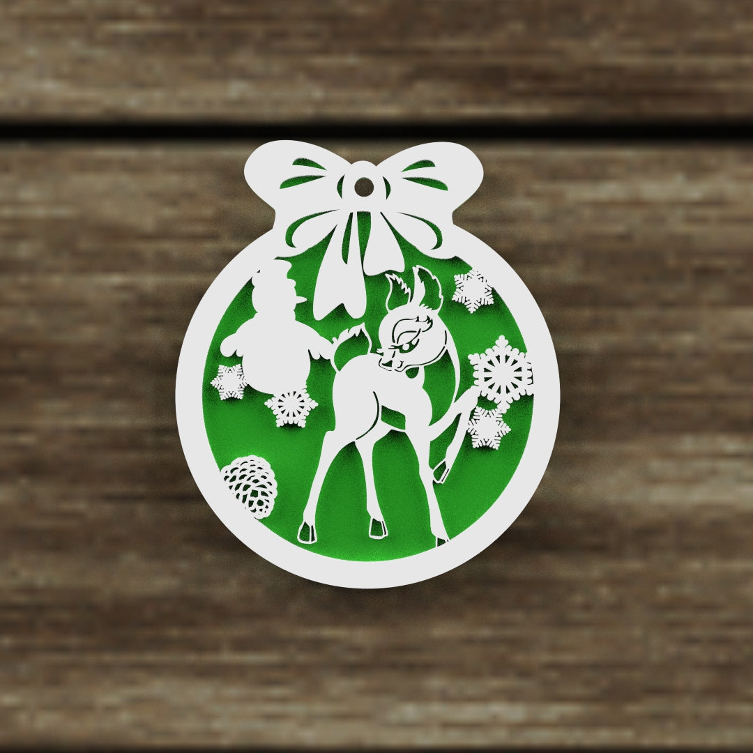 Christmas Ornaments vectors, Template Decoration SVG DXF Ai PDF